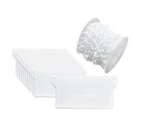 SOLUSTRE Kit de 10 Mètres de Chaînette Inférieure Blanche et 20 Plaques de Lestage en Plastique pour Stores Verticaux, Longueur Réglable, pour Salon et Bureau