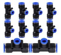SOLUSTRE Kit de 10 Raccords en T pour Système D'arrosage Automatique, Connecteurs en Pom et Acier Inoxydable 12mm à 8mm, pour Arrosage de Jardin Flexible