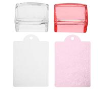 SOLUSTRE Kit de 2 Tampons de Scellage pour Ongles Carrés en Silicone Transparent, Outil Pratique pour Nail Art Tampon, pour Usage à Domicile Studio Couleur Aléatoire