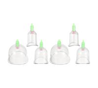 SOLUSTRE Kit de 6 Ventouses Chinoises Incurvées de U et C pour Massage Musculaire et Articulaire, Ensemble de Ventouses Anti-, Usage Professionnel et Domestique, Soulagement Ciblé