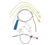 SOLUSTRE Kit de Débouchage Canalisation 6 Pièces - Crochets Flexibles Bleus 1 Mètre, Outil de Nettoyage Évier la Cuisine et Salle de Bain, Déboucheur pour Canalisations et Égouts