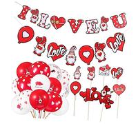 SOLUSTRE Kit de Décoration Saint Valentin Complet avec Ballons Guirlandes et Accessoires Réutilisables pour Fête Romantique et