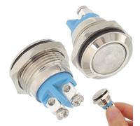 SOLUSTRE Kit de Remplacement 2 Boutons Poussoirs pour Sonnette Filaire Extérieur, Métal Nickelé Résistant la Corrosion, Tête Plate Vis, Compatible Sonnette Porte D'entrée, Installation