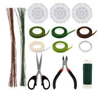 SOLUSTRE Kit de Ruban Floral DIY pour Fleurs Séchées, Fil et Ciseaux