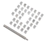 SOLUSTRE Kit D'outils de Marquage en Alliage pour Travail du Cuir Tampons Alphabétiques et Numériques pour Artisanat du Cuir Soi-même, Résultats Clairs et Motifs Gravés