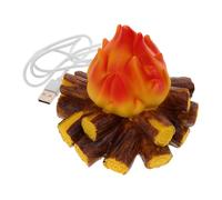 SOLUSTRE Lampe de Nuit Décorative LED Imitation Lampe de Table avec Effet Flamme Artificielle pour Décorations de Fête et Ambiance Intérieure Objet Résine USB pour Maison et Camping