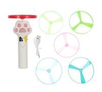SOLUSTRE Lanceur de Disque en Abs pour Chat Rechargeable avec 6 Jouets Hélices Volantes Portable pour Jeu Intérieur et Loisirs