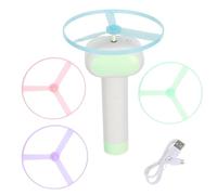 SOLUSTRE Lanceur de Disque Volant Rechargeable pour Chat, Interactif | 4 Rotors Inclus, Plastique Léger Vert Clair, Usage Intérieur et Extérieur, Portable, pour Chatons et Chats