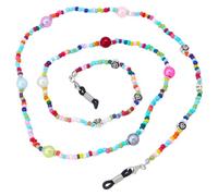 SOLUSTRE Lanière de Lunettes Anti-perte à Perles Colorées Fleurs Roses | Design Créatif, Maintien Autour du Cou, Transport sans Mains pour Lunettes ou Masques, Bureau et Sport