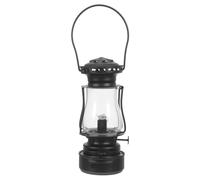 SOLUSTRE Lanterne à Pétrole Vintage Noire avec Poignée, Mèche 14cm, en Alliage de Zinc et Verre, Lampe Portable pour Camping et Ambiance Extérieure Rétro