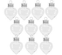 SOLUSTRE Lot de 10 Bouteilles Décoratives en Plastique Pet Transparentes de Cœur, Faciles à Utiliser, pour Ranger Bonbons et Jus, Décoration Suspendue pour Sapin de Noël