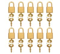 SOLUSTRE Lot de 10 mini cadenas à clé : petit cadenas doré vintage avec clé pour boîte à souvenirs, journal, boîte de rangement, coffre au trésor, portable et facile à utiliser