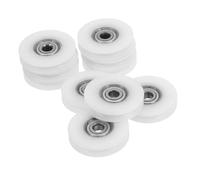 SOLUSTRE Lot de 10 Poulies à Roulement à Gorge en U en Nylon 5x30x6 Mm Roulement 625 Intégré, Roues de Guidage pour Rails Domestiques, Adaptées Portes et Fenêtres Coulissantes,