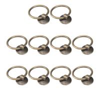 SOLUSTRE Lot de 12 Poignées de Porte Noires en Alliage de Zinc, Anneaux de Traction Circulaires pour Tiroirs et Armoires, Poignées à Simple Perçage Adaptées aux Meubles D’intérieur