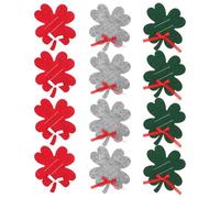 SOLUSTRE Lot de 12 Porte-Monnaie décoratifs, Porte-Cartes de crédit, Porte-Monnaie de Noël, trèfle à Quatre Feuilles, pour Un Usage Quotidien, Portefeuille de Voyage, Remplacement Rouge et Vert