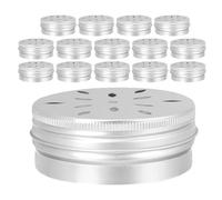 SOLUSTRE Lot de 15 Boîtes Aluminium Argenté pour Entraînement Olfactif Chiens, Conteneurs Robustes Couvercles à Vis pour Dressage Intérieur et Extérieur