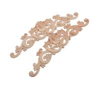 SOLUSTRE Lot De 2 Appliques en Bois pour Porte D'Armoire Décoration Vintage Meubles Décoration D'Intérieur Sculpture sur Bois Décalcomanies en Décorations en