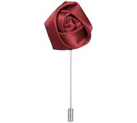 SOLUSTRE Lot de 2 Broches Boutonnière Rose Rouge Élégantes en Satin Faites Main, Épingles de Revers pour Costume de Marié, Idéales pour Les Mariages, Les Affaires Et Les Fêtes, Rouge