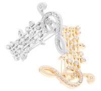 SOLUSTRE Lot de 2 Broches en Alliage Forme Note Musicale pour Femmes, Décoration Élégante et Chic, pour Vêtements, Paquet ou Chapeaux Quotidien