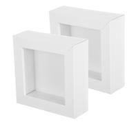 SOLUSTRE Lot de 2 cadres photo de table : petite vitrine creuse pour spécimens, objets artisanaux et photos - Cadre en bois avec couvercle transparent