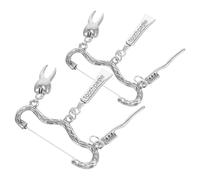 SOLUSTRE Lot de 2 Épinglettes Dentiste Créatives en Alliage de Zinc Argenté, Accessoire Polyvalent pour Présent de Fin D’études en Odontologie