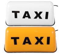 SOLUSTRE Lot De 2 Feux De Taxi Rétro 12v Blanc Et Jaune, Panneaux Lumineux De Toit Pour Cabine, Éclairage Décoratif Pour Taxis Urbains, Signalisation Lumineuse Pour Usage Professionnel