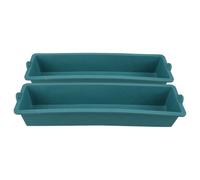 SOLUSTRE Lot de 2 Mangeoires pour Volailles en Plastique Vert, Grosse Capacité, Économisant du Temps, pour L'alimentation des Canards et Moutons en Exploitation Agricole