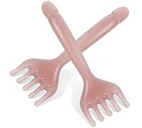SOLUSTRE Lot de 2 Peignes de Massage du Cuir Chevelu à 5 Griffes Peignes à Dents Larges en Résine Couleur Marron Nuage Masseurs Portables pour Soin Cheveux et Relaxation Scalp