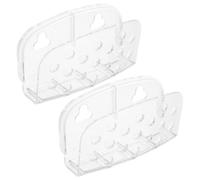 SOLUSTRE Lot de 2 porte-éponges à vaisselle avec ventouses, organiseur à séchage rapide pour évier pour égoutter et ranger les éponges de cuisine, transparent et pratique pour le plan de travail