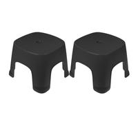 SOLUSTRE Lot de 2 Tabourets Marche-pied en Pvc Noir pour Salle de Bain, Repose-pieds Ménager Antidérapant, Facilite les Mouvements Intestinaux Quotidien