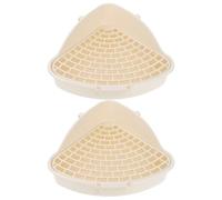 SOLUSTRE Lot de 2 Toilettes Triangulaires pour Animaux de Compagnie, Bac à Litière Blanc Compact, Grosse Capacité, pour Lapins, Cochons D’Inde et Petits Rongeurs en Cage ou Enclos