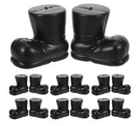 SOLUSTRE Lot de 20 Mini-Bottes de Père Noël : modèle de Mini-Chaussures de Noël pour Bricolage - Petites Chaussures Noires pour Sapin de Noël et décoration de Table