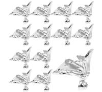 SOLUSTRE Lot de 20 Pieds de Meubles Rétro en Alliage de Zinc Petits Pieds Décoratifs Argentés Vis Protection D’Angle pour Boîtes à Bijoux et Coffrets de Rangement Accessoires Robustes