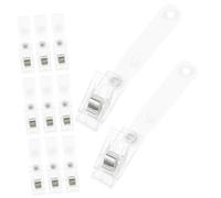 SOLUSTRE Lot de 20 Pinces à Badge Métalliques Transparentes, Clips pour Carte D’identité avec Double Trou, Porte-étiquettes Professionnels Multifonctions, Usage Bureau Et Industrie, Format Compact