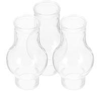 SOLUSTRE Lot de 3 Abat-jours en Verre pour Lampe à Huile, Coupe-vent et Protection Flamme, Accessoires Vintage pour Éclairage D'urgence et Décoration