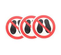 SOLUSTRE Lot de 3 Autocollants Adhésifs Ronds «ne Pas Marcher Ici» Couleur Vive, Résistant la Déchirure, pour Surfaces Lisses Intérieures et Extérieures, Panneau Avertissement Sécurité Industriel