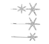 SOLUSTRE Lot de 3 Set de Set de Barrettes Étoile à Strass en Alliage pour Femmes, Accessoires Élégants pour Cheveux, Décoration pour Mariage et Fêtes