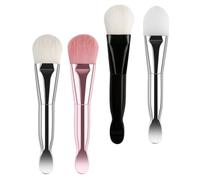 SOLUSTRE Lot de 4 Pinceaux pour Masque Visage en Silicone Réutilisables, Poils Doux Adaptés aux Contours du Visage, Applicateurs Pratiques pour Soins de Beauté