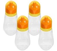 SOLUSTRE Lot de 4 Pots de Miel en Pet Transparent 250g Bouchon Anti-fuite Réutilisables pour Boissons, pour Glisser un Paquet