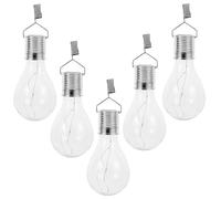SOLUSTRE Lot de 5 Lampe Solaire A Suspendre Exterieur Ampoules LED Créatives D'ampoule Faible Consommation et Clip Design pour Jardin et Terrasse