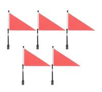 SOLUSTRE Lot de 5 Sets de Sets de Drapeaux de Sécurité pour Guidon de Vélo Garçon et Filles, Triangles Légers et Résistants Fixation Collier, Accessoires Vélo pour Visibilité et Décoration