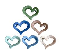 SOLUSTRE Lot de 6 Pinces à Cheveux de Cœur en Acrylique Mat, Taille Moyenne 6 X 5 X 4 Cm, Accessoires pour Cheveux Fins et Épais, Assortiment Coloré Polyvalent pour Couleur Aléatoire