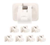 SOLUSTRE Lot de 8 Clips Adhésifs Porte-Canne en Abs Blanc, Supports de Tringle à Rideaux sans Perçage pour Fenêtres et Porte-Serviettes, Accessoires Pratiques pour Fixation Murale Salle