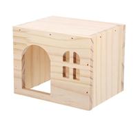 SOLUSTRE Maison en Bois pour Petits Animaux Cachettes Multiples, Environnement Sûr et Design Mignon pour Cochon d'Inde et Hamster à Domicile