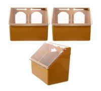 SOLUSTRE Mangeoire Suspendue pour Oiseaux en Plastique 3pcs Double Trou, Résistante à l'usure et Facile à Nettoyer, pour Cages de Perruches et Pigeons