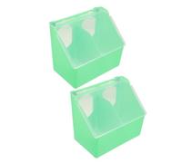 SOLUSTRE Mangeoires pour Facile à Nettoyer Lot de 2 Distributeur Multifonction en ABS avec Double Trou et Couvercle pour Cages à Oiseaux et Espaces Extérieurs