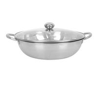 SOLUSTRE Marmite Double Saveur en Acier Inoxydable 28 Cm, Casserole Épaisse pour Fondue Chinoise, Double Mijoteuse Séparateur, Ustensile la Cuisine Solide, Usage Domestique Style Aléatoire