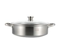 SOLUSTRE Marmite en Acier Inoxydable Argentée Double Compartiment pour Cuisson Deux Saveurs, Légère et Compatible Lave-vaisselle, Cuisine Maison