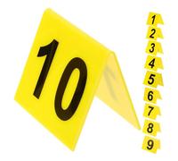 SOLUSTRE Marqueurs Numériques En Acrylique 5,5x6,3 Cm Double-face Réutilisables Pour Tables De Restaurant Et Scène De Crime Lot De 10 Pièces Jaune Noir