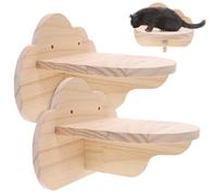 SOLUSTRE Meubles Muraux pour Chats 2 Pièces en Bois Forme Nuage, Escaliers Muraux pour Chatons et Chats, Divertissement et Activité à Domicile